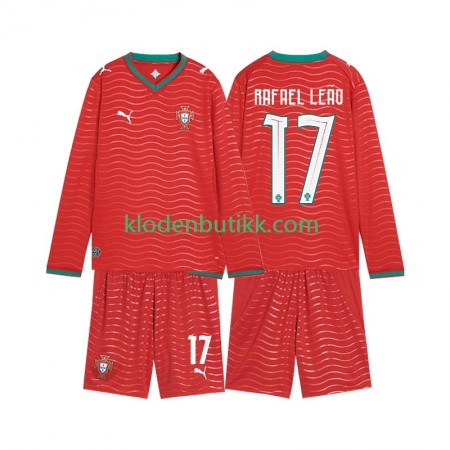 Portugal Rafael Leao 17 World Cup Barn Hjemme Fotballdrakt 2026 Langermet